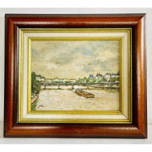 Barge At The Pont Des Arts - Gil 